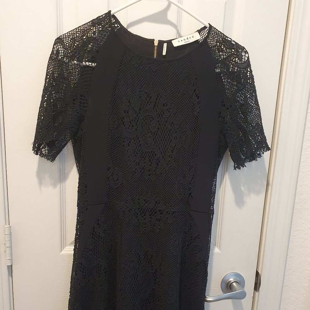 Sandro Black Lace Dress size 1 (US 4)